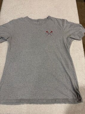 Southern Tide Gray Short Sleeve Tee with Red Paddle Emblem